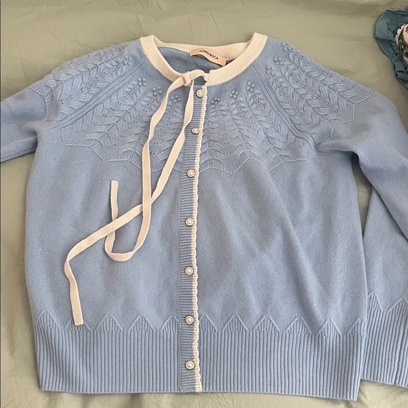 Sweaters - Light Blue cashmere Cardigan Sweater